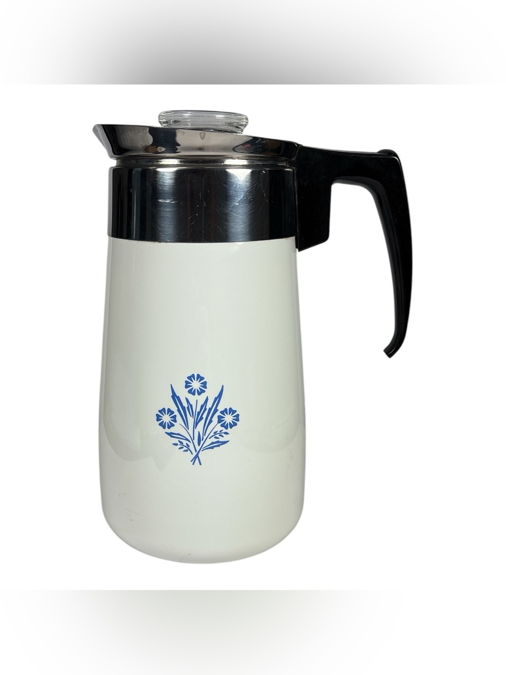 Vintage Corning Ware Blue Cornflower 9 Cup Percolator Coffee Pot Complete - Picture 2 of 7